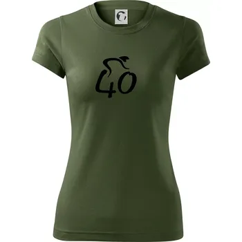 Dámské tričko Cyklista slaví čtyřicítku (40) - Dámské Fantasy sportovní (dresovina) - 2XL ( Khaki )