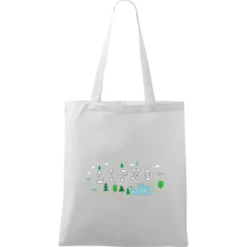 Jezero Lipno - Taška bavlněná - 42 x 38 cm ( Bílá )