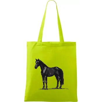 Nákupní taška Černý kůň pixel - Taška bavlněná - 42 x 38 cm ( Limetková )