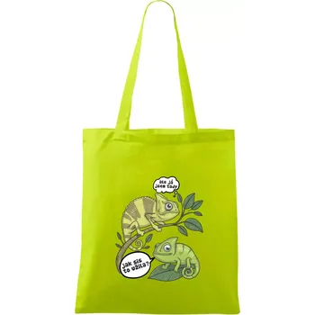 Chameleoni jak sis to užila - Taška bavlněná - 42 x 38 cm ( Limetková )