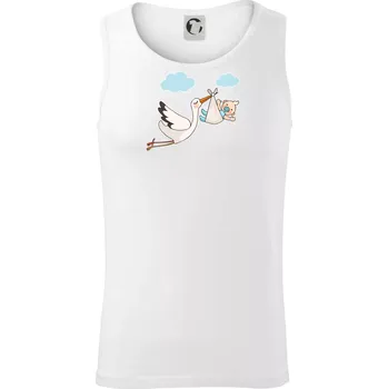 Čáp čekáme miminko - kluk - Tílko pánské Core - M ( Bílá )