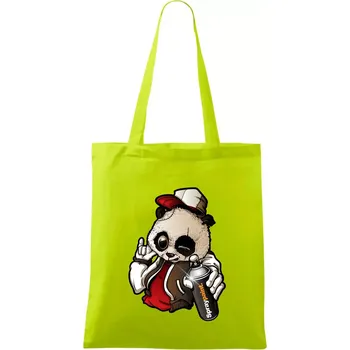 Graffiti panda - Taška bavlněná - 42 x 38 cm ( Limetková )