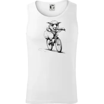 Ovce s brýlemi na kole - Tílko pánské Core - XL ( Bílá )