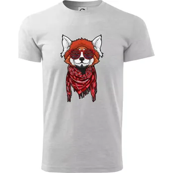 Červená panda hipster - Triko extra velké (5-8XL) - 6XL ( Světlešedý Melír )