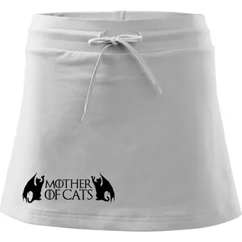 Dámská sukně Mother of cats - draci - Sportovní sukně - two in one - S ( Bílá )