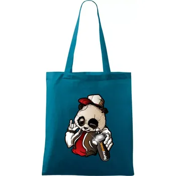 Graffiti panda - Taška bavlněná - 42 x 38 cm ( Petrolejová )