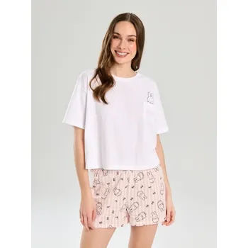 Dámské noční prádlo Sinsay - Dvoudílné bavlněné pyžamo Miffy - bílá - 984DA-00X - 984DA-00X-L