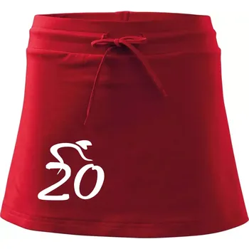 Dámská sukně Cyklista slaví dvacítku (20) - Sportovní sukně - two in one - M ( Červená )