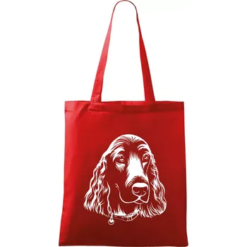 Nákupní taška Kokršpaněl - hlava kreslená - Taška bavlněná - 42 x 38 cm ( Červená )