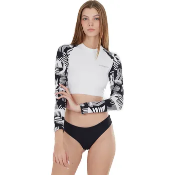 Pánské tričko Dámské tričko ke koupání FUNDANGO-Amelia Surf Top-899-black pattern Černá S