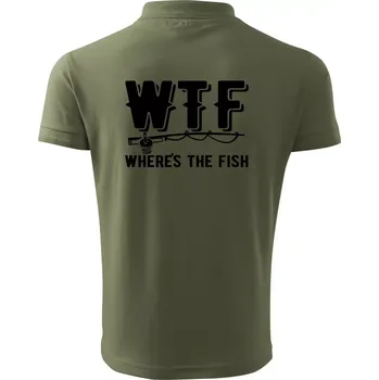 Pánská košile Wheres's the Fish WTF - Polokošile pánská Pique Polo 203 - S ( Khaki )