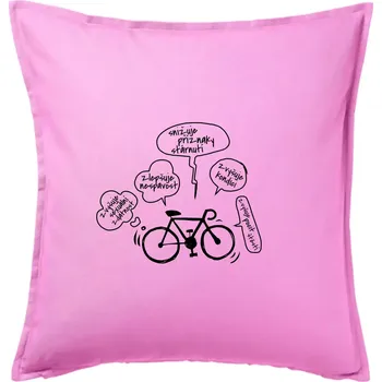 Polštář Výhody cyklistiky - Polštář 50x50 - 50x50 - Včetně výplně ( Růžová )