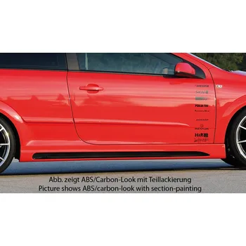 PC tuning Rieger boční práh mont. strana levá pro Opel Astra H GTC, Twin-Top 3-dvéř., kabriolet, plast ABS s povrchovou úpravou Carbon-Look, s prolisem a výřezem