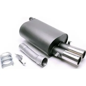 Zadní díl výfuku TA Technix sportovní výfuk - BMW 5 E39 Touring 6-válec benzín, 2x 76 mm rovná nerezová koncovka s pertlem