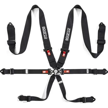 Tuning Sparco šestibodový bezpečnostní pás s homologací FIA, barva: černá