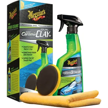 Meguiar's Hybrid Ceramic Quik Clay Kit - sada pro dekontaminaci laku s hybridním keramickým lubrikantem