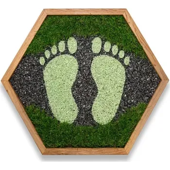 Bosé chodníky - Zelená chodidla v černém mramoru