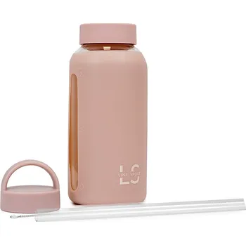 Láhev Skleněná láhev na vodu - růžová