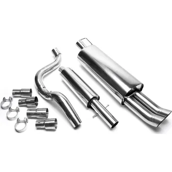 Zadní díl výfuku TA Technix sportovní nerezový catback výfuk - Audi A3 8L, 2x 76 mm DTM zahnutá nerezová koncovka bez pertlu