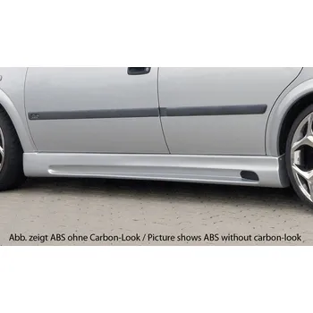 PC tuning Rieger boční práh mont. strana levá pro Opel Astra G 5-dvéř., caravan, fastback, hatchback, notchback, plast ABS s povrchovou úpravou Carbon-Look, s prolisem a výřezem
