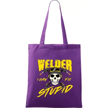 Welder I can fix stupid - Taška bavlněná - 42 x 38 cm ( Fialová )