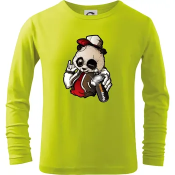 Dětská móda Graffiti panda - Triko dětské Long Sleeve - 104-110cm / 3-4 roky ( Limetková )