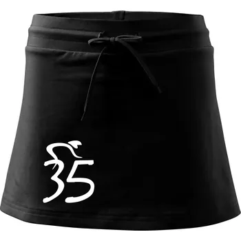 Dámská sukně Cyklista slaví pětatřicítku (35) - Sportovní sukně - two in one - L ( Černá )