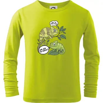 Dětská móda Chameleoni jak sis to užila - Triko dětské Long Sleeve - 146 cm/10 let ( Limetková )