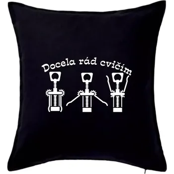 Polštář Docela rád cvičím - Polštář 50x50 - 50x50 - Pouze potah ( Černá )
