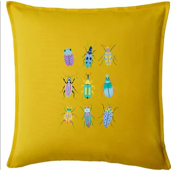 Polštář Barevní brouci (studio-arte.cz) - Polštář 50x50 - 50x50 - Pouze potah ( Žlutá )