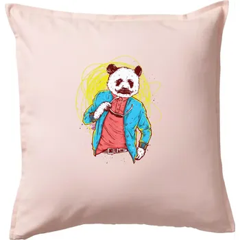Polštář Panda Bear - Polštář 50x50 - 50x50 - Včetně výplně ( Světle růžová )