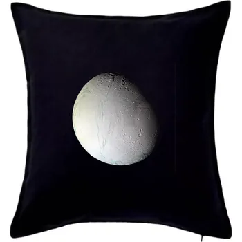 Polštář Fotky planet - Saturnův měsíc Enceladus z blízka - Polštář 50x50 - 50x50 - Pouze potah ( Černá )