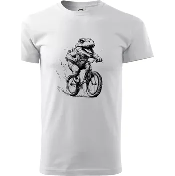 Naštvaný Dinosaurus na kole - Triko extra velké (5-8XL) - 7XL ( Bílá )