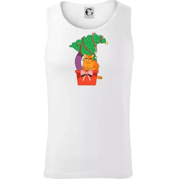 Kočka a stromeček - Tílko pánské Core - S ( Bílá )