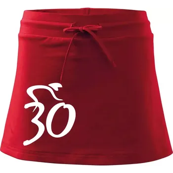 Dámská sukně Cyklista slaví třicítku (30) - Sportovní sukně - two in one - L ( Červená )