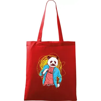 Nákupní taška Panda Bear - Taška bavlněná - 42 x 38 cm ( Červená )