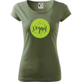 Dámské tričko Vegan zelenina v kruhu - Dámské triko Pure - XS ( Khaki )
