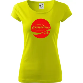 Corona virus pandemic logo - Dámské triko Pure - XS ( Limetková )