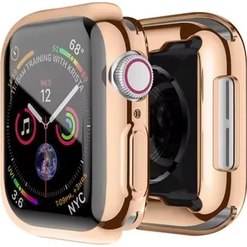 Příslušenství k chytrým hodinkám Silikonový kryt pro Apple Watch 10 46 mm - Růžovo zlatý