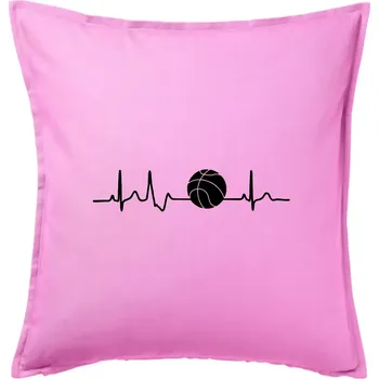 Polštář EKG basketbal míč - Polštář 50x50 - 50x50 - Pouze potah ( Růžová )