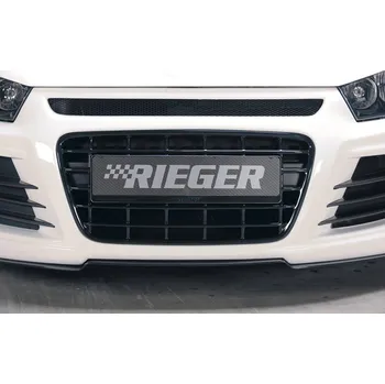 PC tuning Rieger maska chladiče lesklá černá pro Volkswagen Scirocco 3 13 2-dvéř. před faceliftem, plast ABS lakovaný do černé lesklé barvy