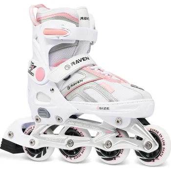 Kolečkové brusle RAVEN Nastavitelné inline brusle Raven Pulse 40/43 BÍLÁ|RŮŽOVÁ