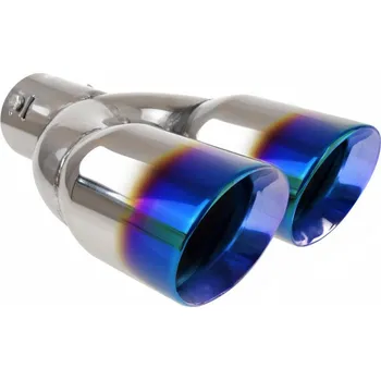 Koncovka výfuku Laděná koncovka výfuku nerezová2x76 mm leštěná opálená