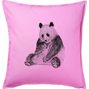 Polštář Smutná panda - Polštář 50x50 - 50x50 - Pouze potah ( Růžová )