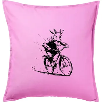 Polštář Drsný kozel na kole - Polštář 50x50 - 50x50 - Pouze potah ( Růžová )