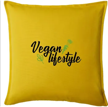 Polštář Vegan lifestyle - Polštář 50x50 - 50x50 - Pouze potah ( Žlutá )