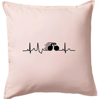 Polštář EKG dráhová cyklistika - Polštář 50x50 - 50x50 - Pouze potah ( Světle růžová )