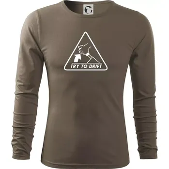 Pánské oblečení Try to drift - Triko s dlouhým rukávem FIT-T long sleeve - S ( Army )