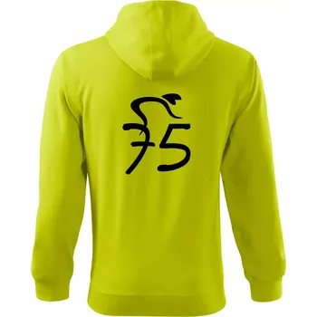 Pánská mikina Cyklista slaví pětasedmdesátku (75) - Mikina s kapucí na zip trendy zipper - 3XL ( Limetková )