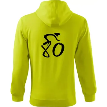 Pánská mikina Cyklista slaví osmdesátiny (80) - Mikina s kapucí na zip trendy zipper - XL ( Limetková )